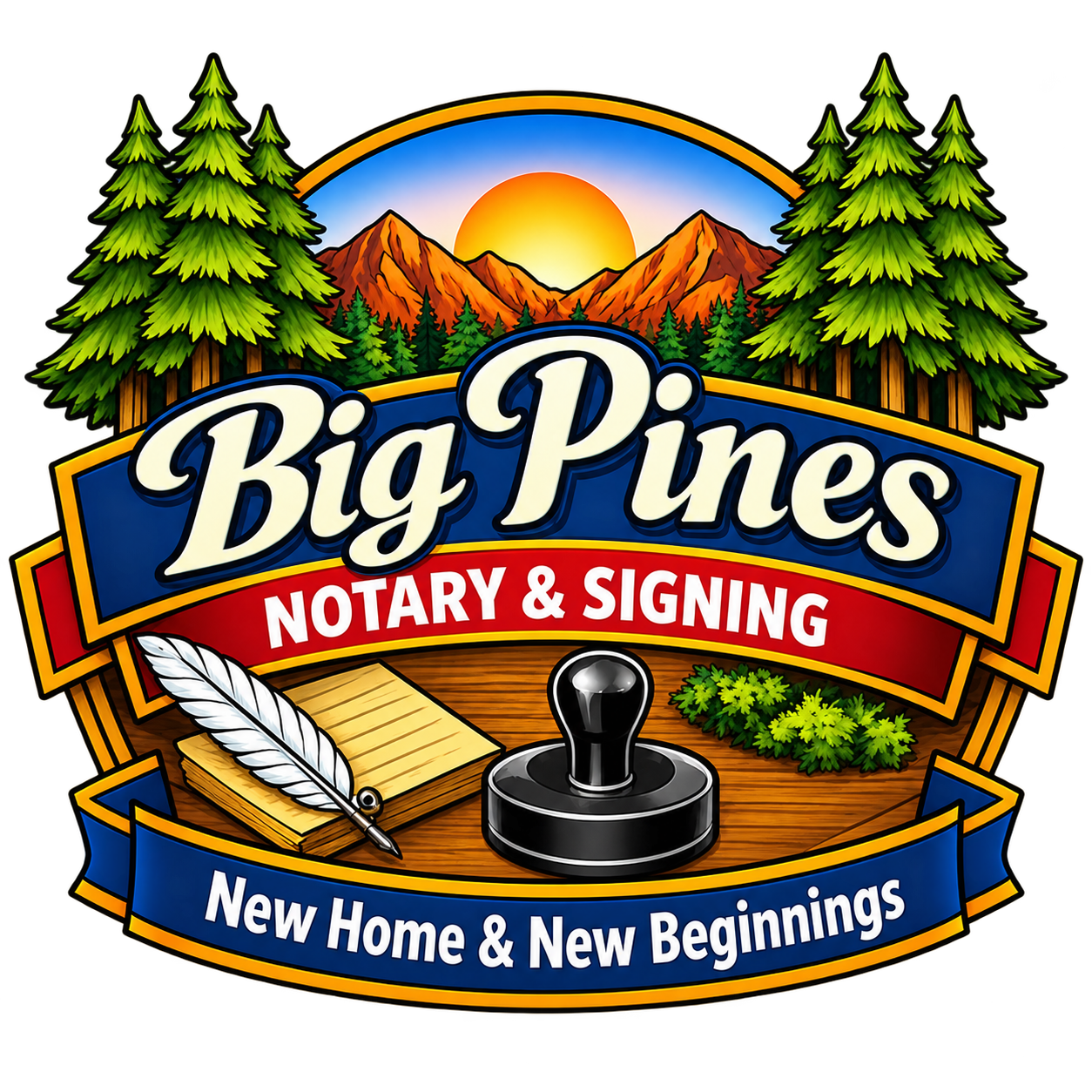 Big Pines Notary & Signing Logo